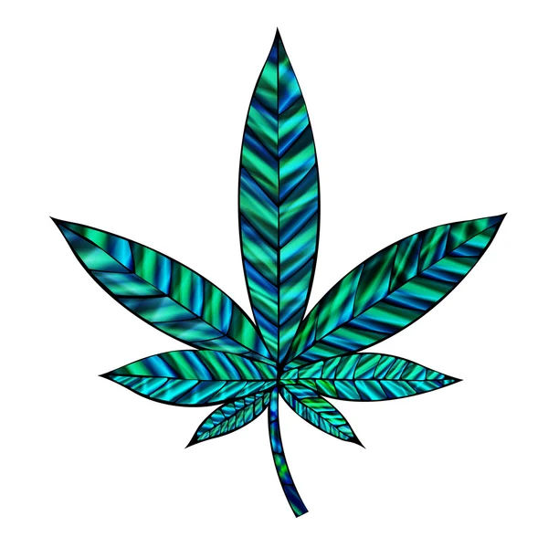 Hoja de cannabis verde — Vector de stock