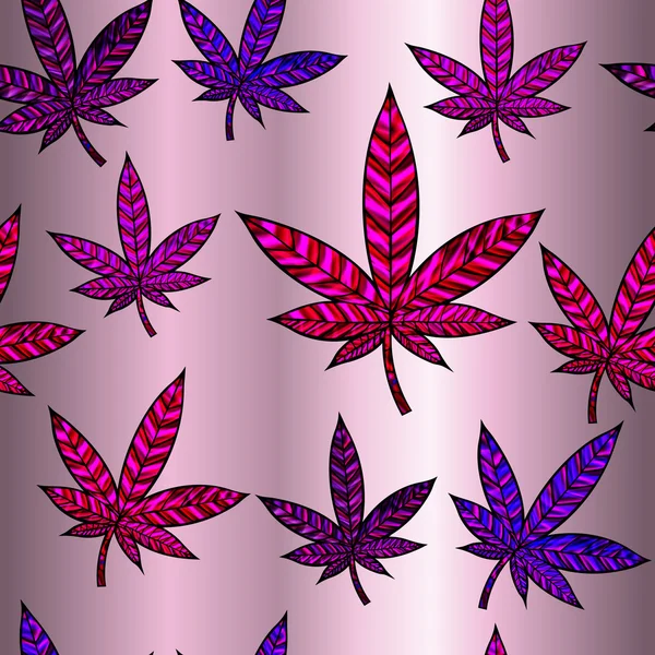 Feuille de cannabis sans couture — Image vectorielle