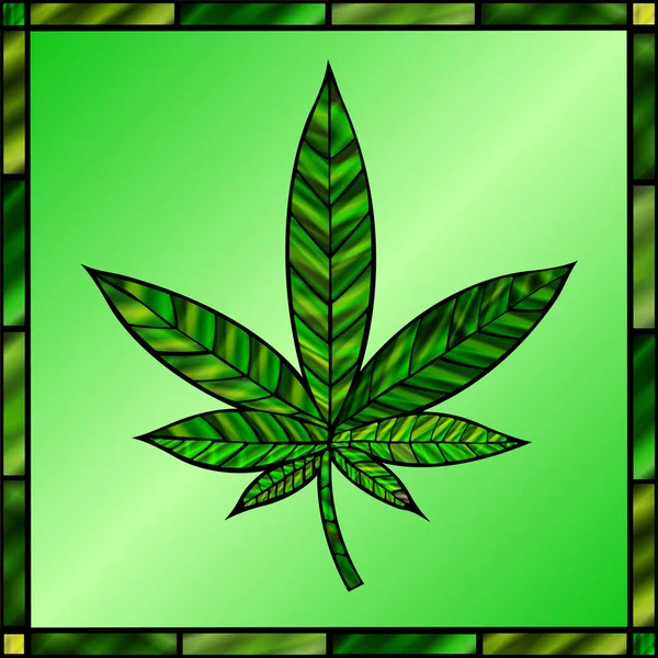 Hoja de cannabis verde — Vector de stock