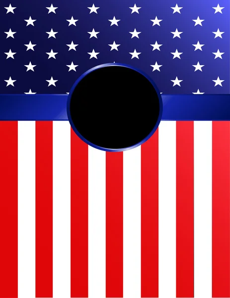 แบนเนอร์ธงอเมริกันกับ Rosette — ภาพเวกเตอร์สต็อก