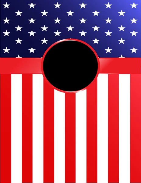 Amerikaanse vlag Banner met rozet — Stockvector