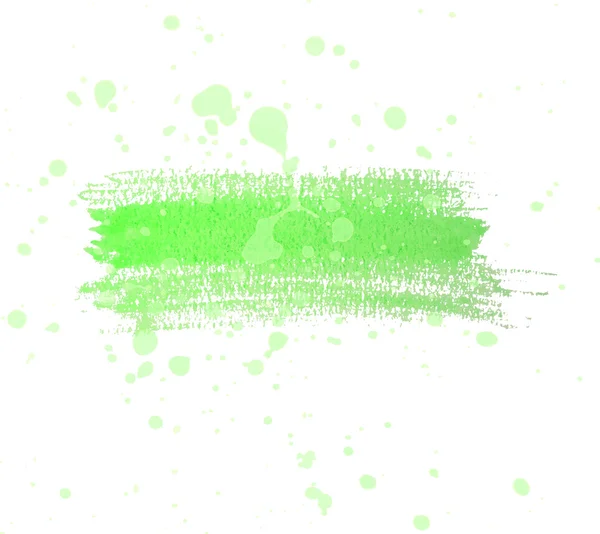 Green Watercolor Dry Brush and Splatter — Stock Vector