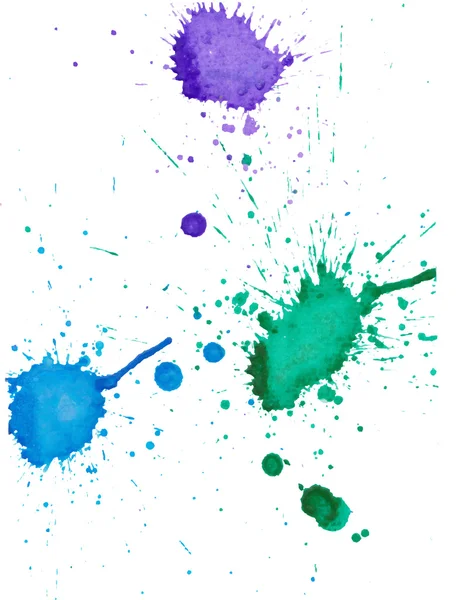 Splatter roxo e verde e azul —  Vetores de Stock