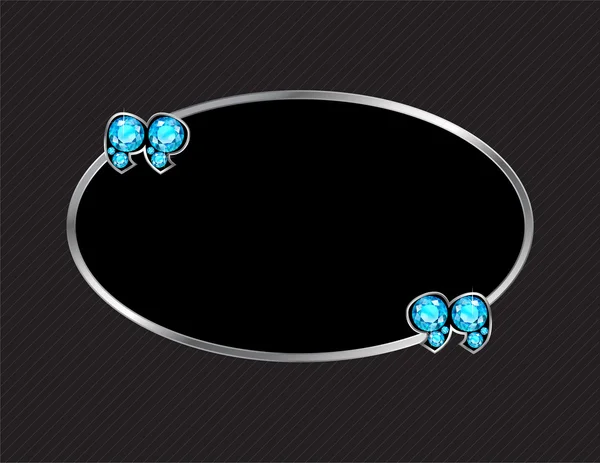 Aquamarin ovale, juwelengeschmückte Sprechblase — Stockvektor