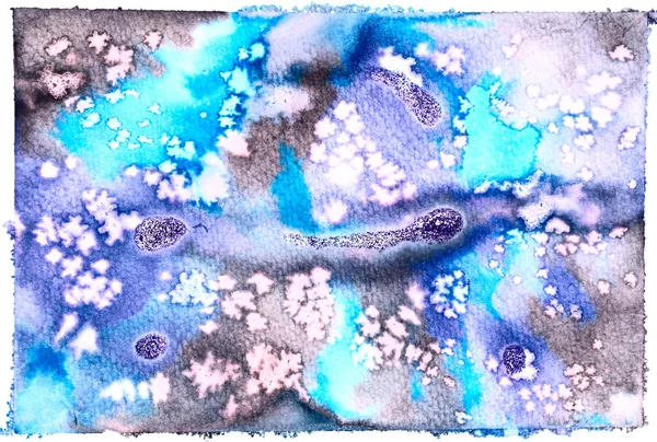 Técnica azul do sal da lavagem da aguarela — Fotografia de Stock