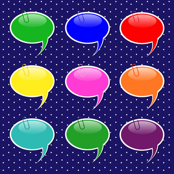 Speech Bubble Sticker Shapes in Pastel Colors
