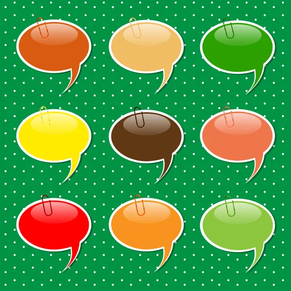 Formas de etiqueta de bolha de fala em cores pastel —  Vetores de Stock