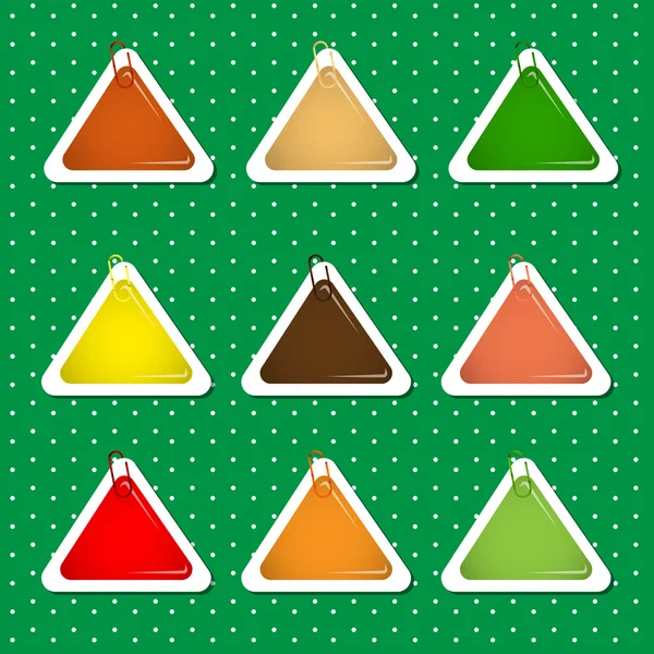 Triangel klistermärke former i höstfärger — Stock vektor