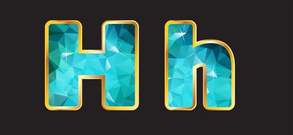 HH med guld och kricka — Stock vektor