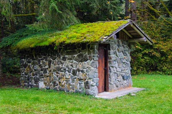 Casa de poço de pedra coberta de musgo — Fotografia de Stock