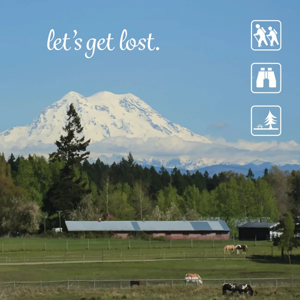 Let 's Get Lost at Mount Rainier — стоковый вектор