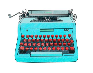 Hand Drawn Typewriter clipart