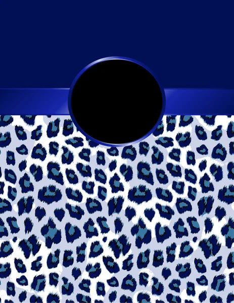 Deep Blue Leopard Print with Rosette — Stock Vector