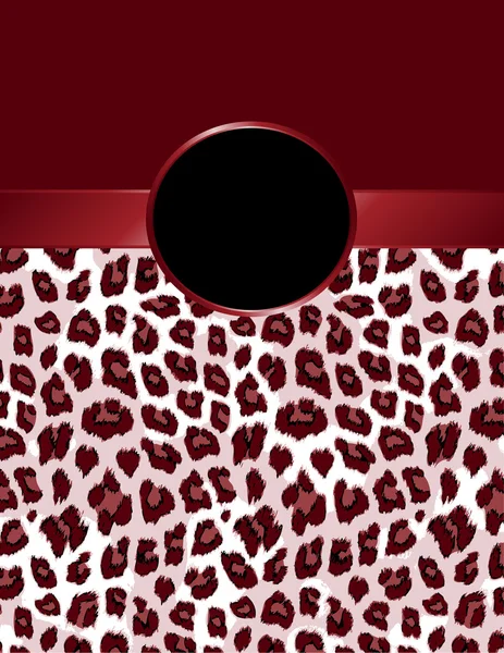 Djupröd leopardmönster med rosett — Stock vektor