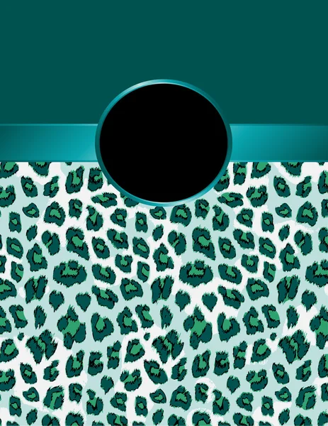 Teal Leopard Print with Rosette — Διανυσματικό Αρχείο