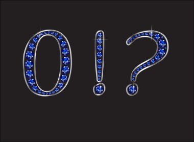 Sıfır ve noktalama Ruby altın kanalları ile yazı tipi Jeweled