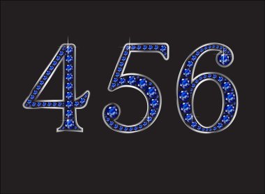 4, 5, 6 ruby Jeweled altın kanalları ile yazı tipi