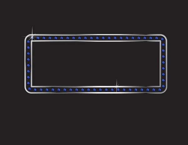 在黑色蓝宝石和银框架 — 图库矢量图片