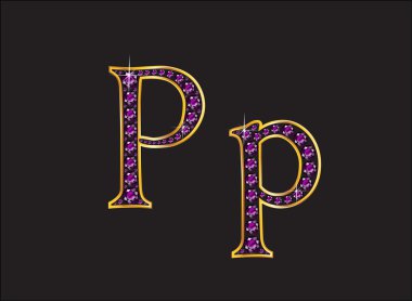 Pp Amethyst Jeweled Font with Gold Channels