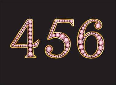 456 Rose Quartz Jeweled Font with Gold Channels
