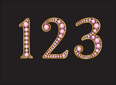 123 Rose Quartz Jeweled Font with Gold Channels