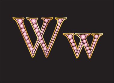 Ww Rose Quartz Jeweled Font with Gold Channels