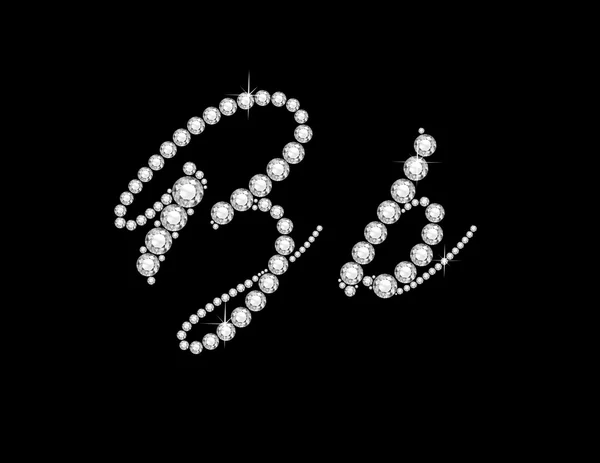 Guión de diamante BB Jeweled Font — Archivo Imágenes Vectoriales