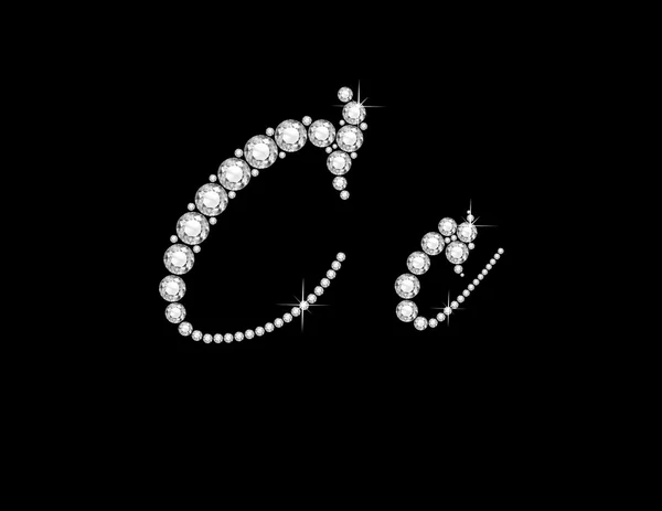 Guión de diamante CC Jeweled Font — Vector de stock