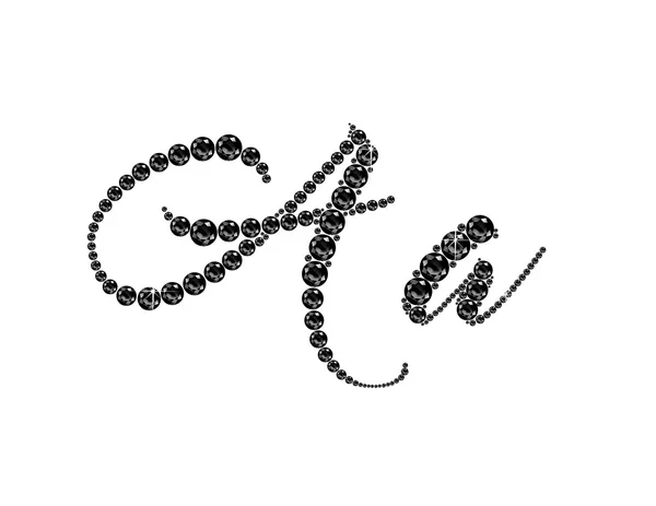 Aa Onyx Script Jeweled Font — Stock Vector