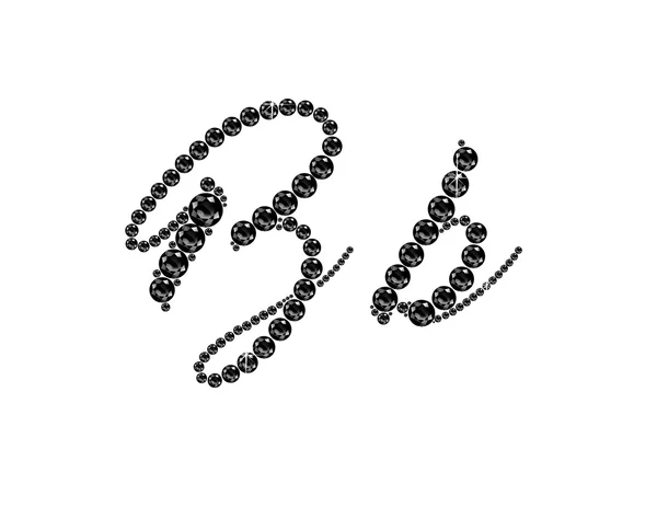 BB Onyx komut dosyası yazı tipi Jeweled — Stok Vektör