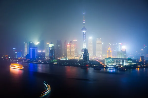 Wgląd nocy w Szanghaju, Chiny — Zdjęcie stockowe