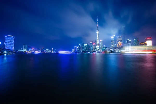 Vista de noche en shanghai china — Foto de Stock