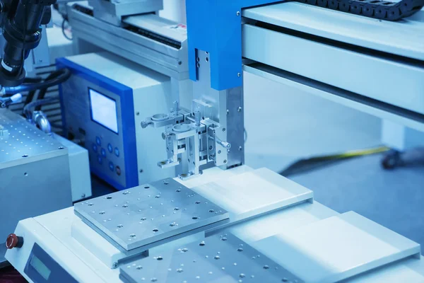 Strony Robotów Obrabiarek Przemysłowych Produkcji Fabryki — Zdjęcie stockowe
