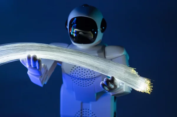 Robot ve fiber optik — Stok fotoğraf