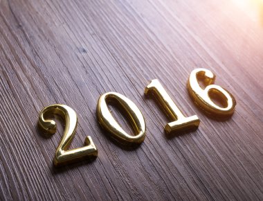 eski ahşap arka plan üzerinde metin 2016