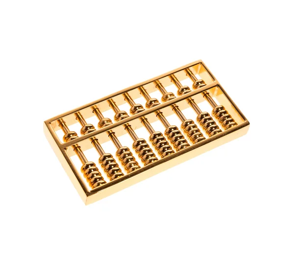 Golden Abacus Isolerad Vitt — Stockfoto