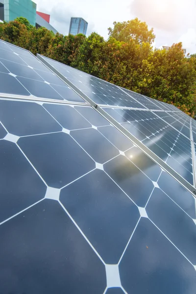 Solar Panels Park Modern City — Stock Photo, Image