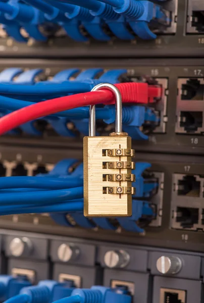 Network and data protection concept with padlock and switch — Stock Photo, Image