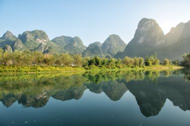 Yangshuo Guilin, Çin 'de manzara