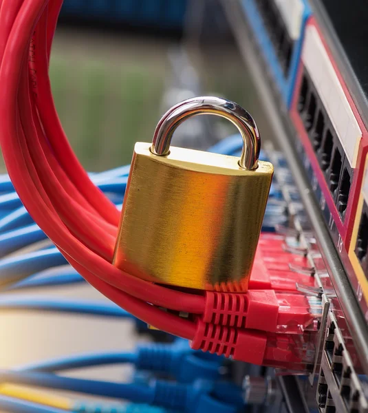 Network Data Protection Concept Padlock Switch — Stock Photo, Image