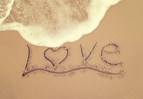 Любовь Песке — стоковое фото
