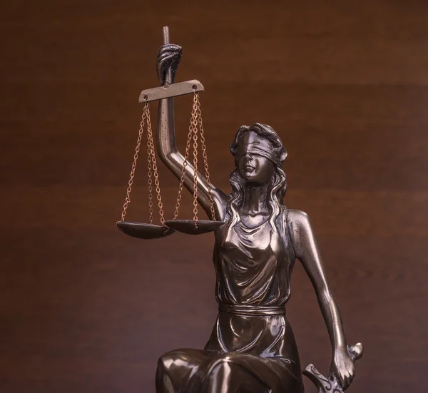 Estátua da justiça, conceito de direito — Fotografia de Stock