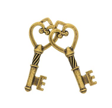 bir anahtar şeklinde bronz kolye.