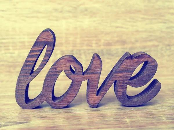 Lettere Legno Che Formano Parola Amore Scritto Sfondo Legno — Foto Stock