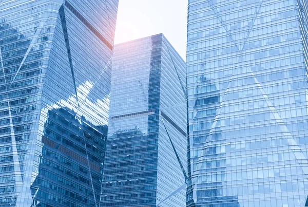 Contemporary Office Building Blue Glass Wall Detail — Stock Photo, Image