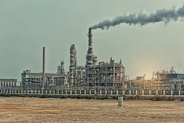 Gasförädlingsfabrik Landskap Med Gas Och Oljeindustrin — Stockfoto