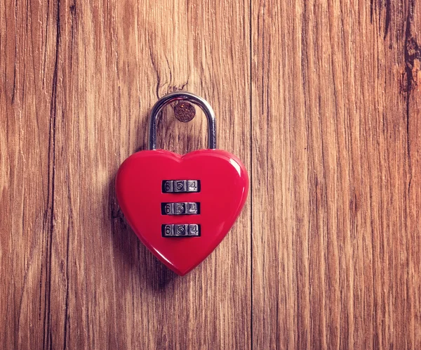 Combination Lock Red Heart — Stock Photo, Image