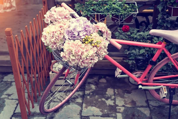 Vélo Dans Jardin Fleurs — Photo