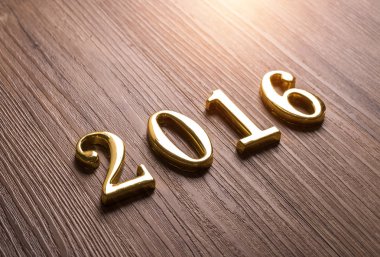 eski ahşap arka plan üzerinde metin 2016