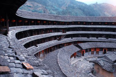 hakka cezaevi tulou duvarlı köy fujian, Çin